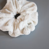 White Pile Scrunchie with Cherry