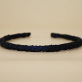 Tight Headband Black Satin Lace