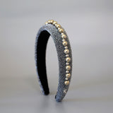 OG Headband Silver Lame Studs