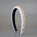Slender Headband White Gold Studs