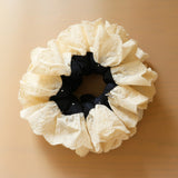 Navy Dot Frills Scrunchie