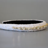 Slender Headband White Gold Studs