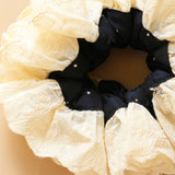 Navy Dot Frills Scrunchie