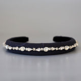 Slender Headband Black Lace Silver