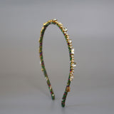 Narrow Headband Green Gold