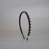 Narrow Studs Headband Black