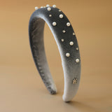 OG Headband Velour Silver