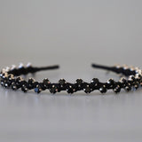 Narrow Studs Headband Black