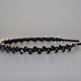 Narrow Studs Headband Black
