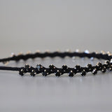 Narrow Studs Headband Black
