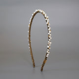 Narrow Studs Headband Gold Pearl