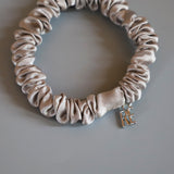 Shiny Grey Mini Scrunchie