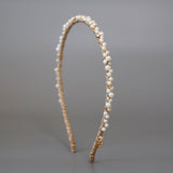 Narrow Studs Headband White Pearl