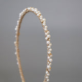 Narrow Studs Headband White Pearl
