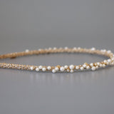 Narrow Studs Headband White Pearl