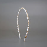Narrow Studs Headband White Mix Pearl