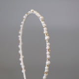 Narrow Studs Headband White Mix Pearl