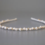 Narrow Studs Headband White Mix Pearl