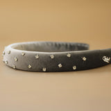 Slender Headband Velor Silver