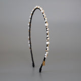 Narrow Studs Headband Black Pearl Mix