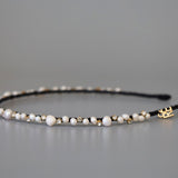 Narrow Studs Headband Black Pearl Mix