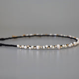 Narrow Studs Headband Black Pearl Mix
