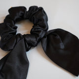 Silk Black Ribbon Scrunchie
