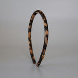 Tight Headband Brown Leopard No Studs