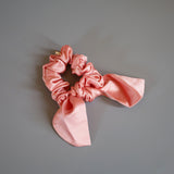 Peach Coral Ribbon Scrunchie