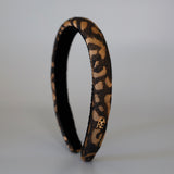Slender Headband Brown Leopard No Studs