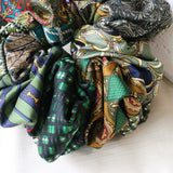 Patchwork Scrunchie Green