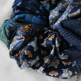 Patchwork Scrunchie Blue