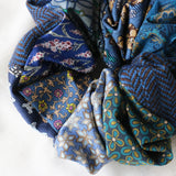 Patchwork Scrunchie Blue