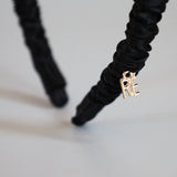 Silk Black Gather Headband