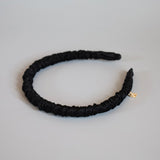 Silk Black Gather Headband