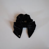 Big Ribbon Black Velor Scrunchie 