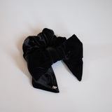 Big Ribbon Black Velor Scrunchie 