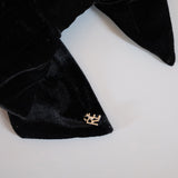 Big Ribbon Black Velor Scrunchie 