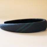 OG Headband Black Green Check No Studs