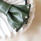 Green PU Leather Ribbon Pony