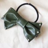 Green PU Leather Ribbon Pony