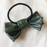 Green PU Leather Ribbon Pony