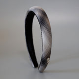Slender Headband Black White Check