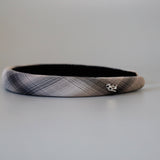 Slender Headband Black White Check