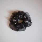 Black Tulle Camo Double Scrunchie