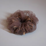 Chacoal Tulle with Leopard Double Scrunchie
