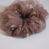 Chacoal Tulle with Leopard Double Scrunchie