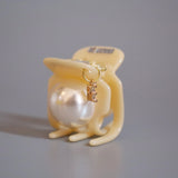 Cream White Big Pearl Hair Clip