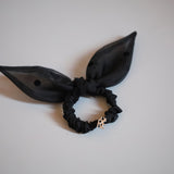 Black Sheer Dot Ribbon Pony