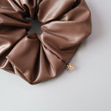 Brown Eco Leather Scrunchie